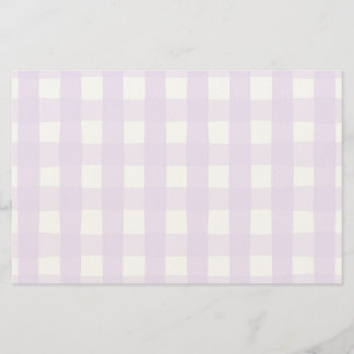 Papeterie Motif sans couture à carreaux gingham lilas peint