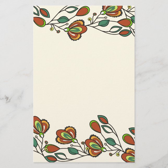 Papeterie motif sans fin avec fleurs (Devant)