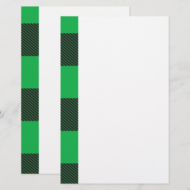 Papeterie Motif vert (Devant / Derrière)