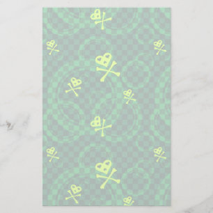 Papeterie Motif vert d'Emo avec des cercles