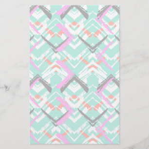 Papeterie Motif Zag Turquoise Zig tiré à la main