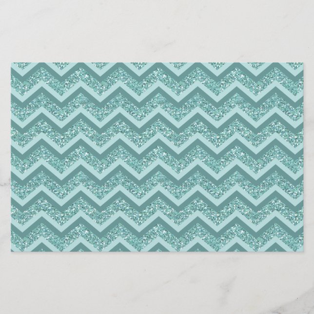 Papeterie Motif ZigZag Parties scintillant Turquoise (Devant)