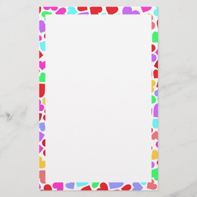 Papeterie Motifs de cœurs colorés mignons (Devant)
