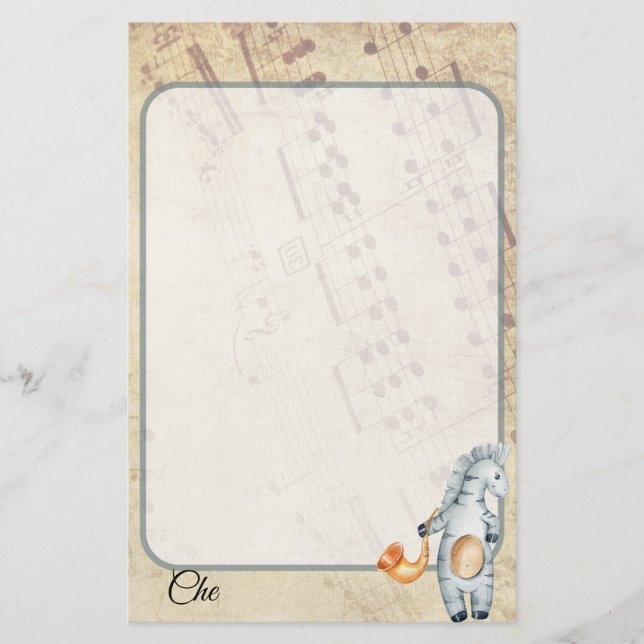 Papeterie musicale Vintage customisée (Devant)