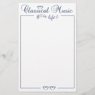 Papeterie Musique classique stationnaire, personnalisable