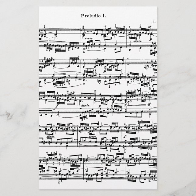 Papeterie Musique de feuille par Bach (Devant)