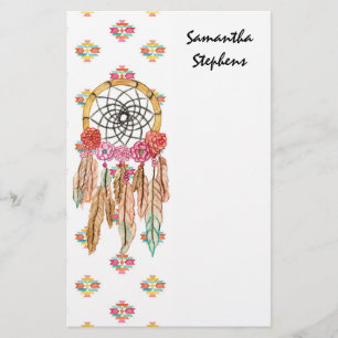 Papeterie Natif américain aztèque Dreamcatcher d'aquarelle