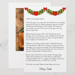 Papeterie Nativité Family Christmas Newsletter Personnaliser
