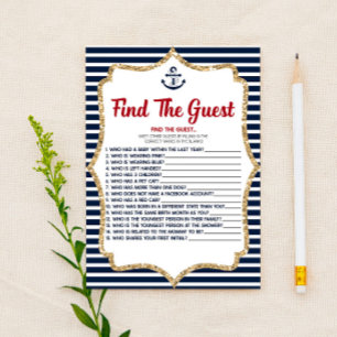 Papeterie Nautique Trouver Le Jeu Baby shower Invité
