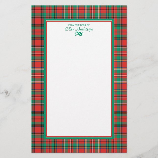 Papeterie Noël classique Plaid Personnalisé (Devant)