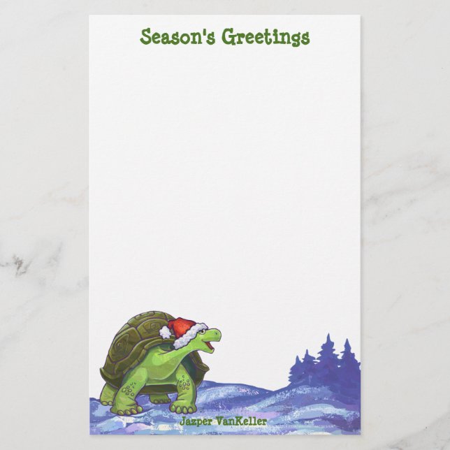 Papeterie Noël de la tortue nocturne étoilée (Devant)