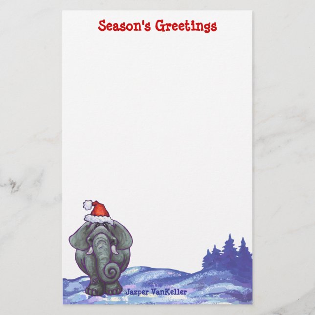 Papeterie Noël des éléphants (Devant)
