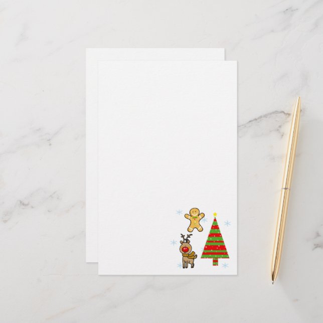 Papeterie Noël festif (Devant/Arrière en situation)