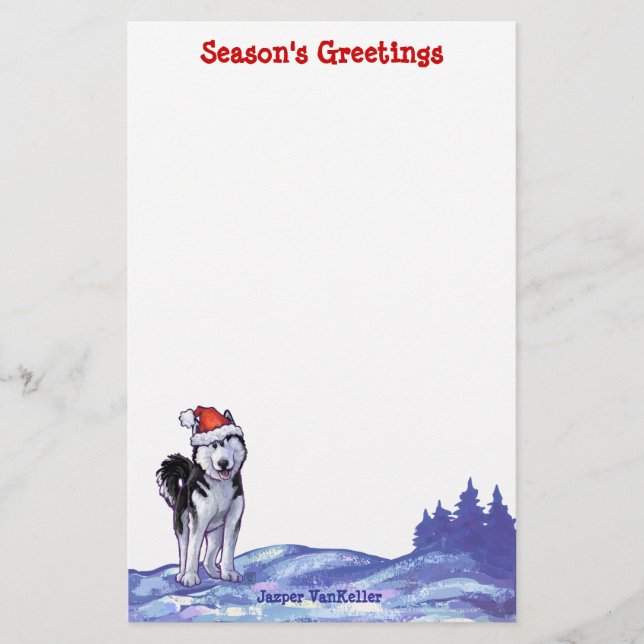 Papeterie Noël Husky (Devant)