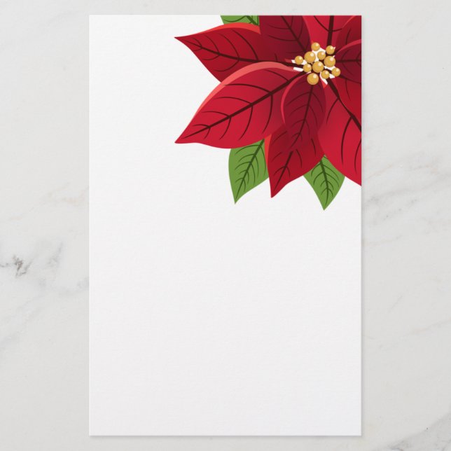Papeterie Noël Poinsettia (Devant)