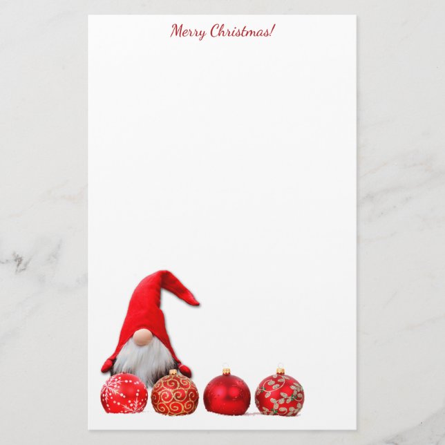 Papeterie Noël rouge Père Noël Gnome (Devant)