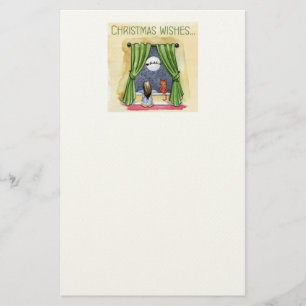 Papeterie Noël Souhaite Mignonne Enfant & Kitty Chat Noël