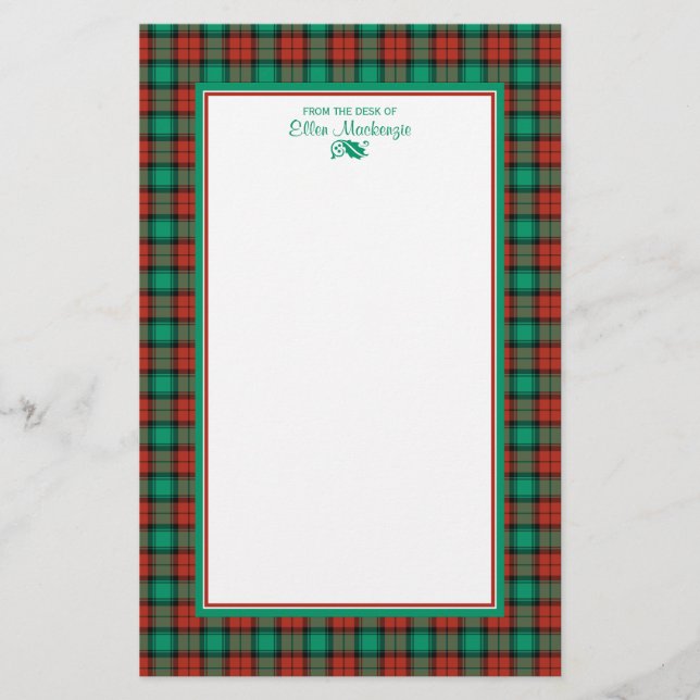 Papeterie Noël traditionnel Plaid Personnalisé (Devant)
