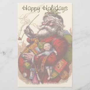 Papeterie Noël Vintage, Jouets de tuyaux du Père Noël victor