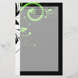 Papeterie Noir/Blanc/Lime Vert Gras Mariage
