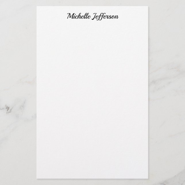 Papeterie Noir & blanc minimaliste Plain moderne (Devant)