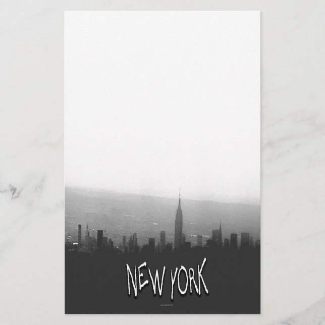Papeterie Noir et blanc New York Skyline Stationnaire (Devant)