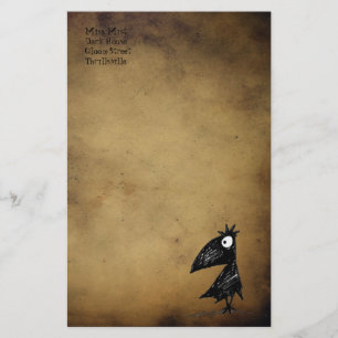 Papeterie noire gothique de corneille