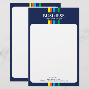 Papeterie Nom de l'entreprise Tagline Modern Stripes Blue