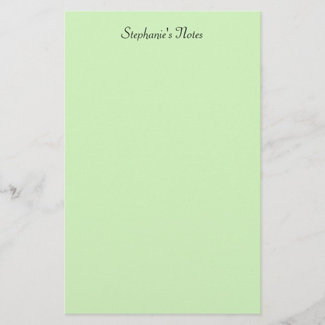 Papeterie Nom de monogramme vert pastel clair couleur person (Devant)