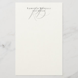 Papeterie Nom de profil exclusif et unique avec monogramme