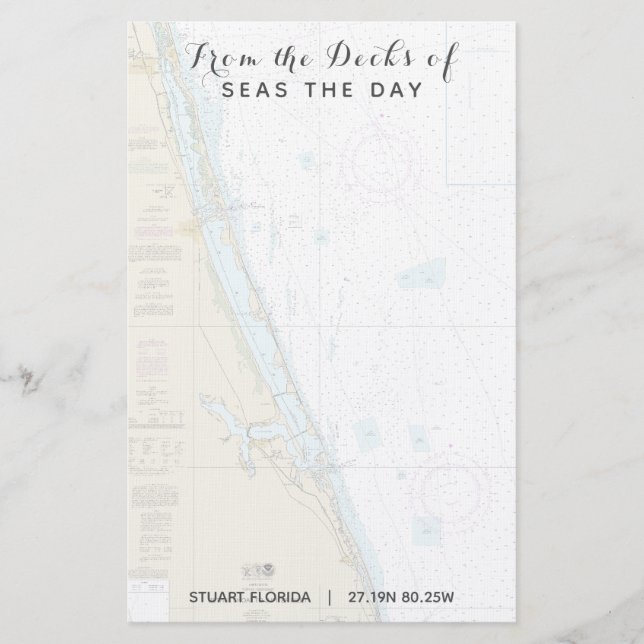 Papeterie Nom du bateau Des ponts de Stuart FL Nautique (Devant)