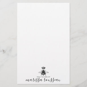 Papeterie Nom du script manuscrit du logo Queen Bee