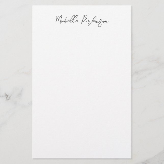 Papeterie Nom minimaliste moderne calligraphié personnalisé (Devant)