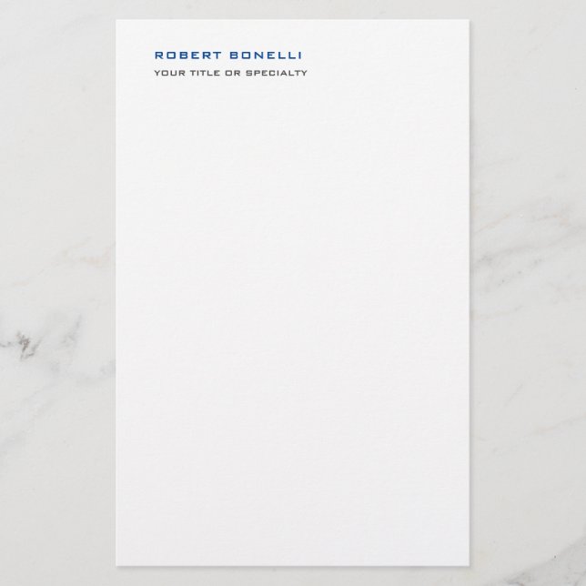 Papeterie Nom Professionnel Minimaliste Moderne Unique (Devant)