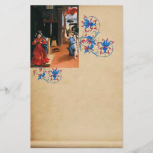 Papeterie NONCIATION de Lorenzo Lotto, Parchemin Floral