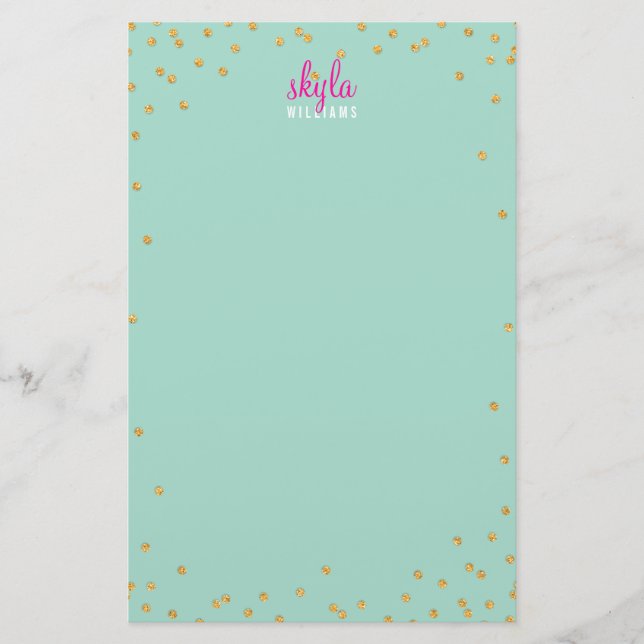 Papeterie NOTE PERSONNELLE mini spot confetti or parties sci (Devant)