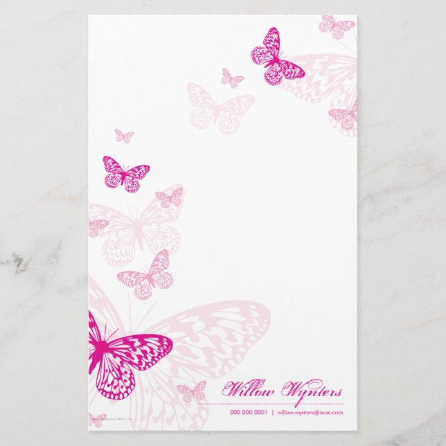 Papeterie NOTEPAPER PERSONNALISÉ :: papillons 1 P (Devant)