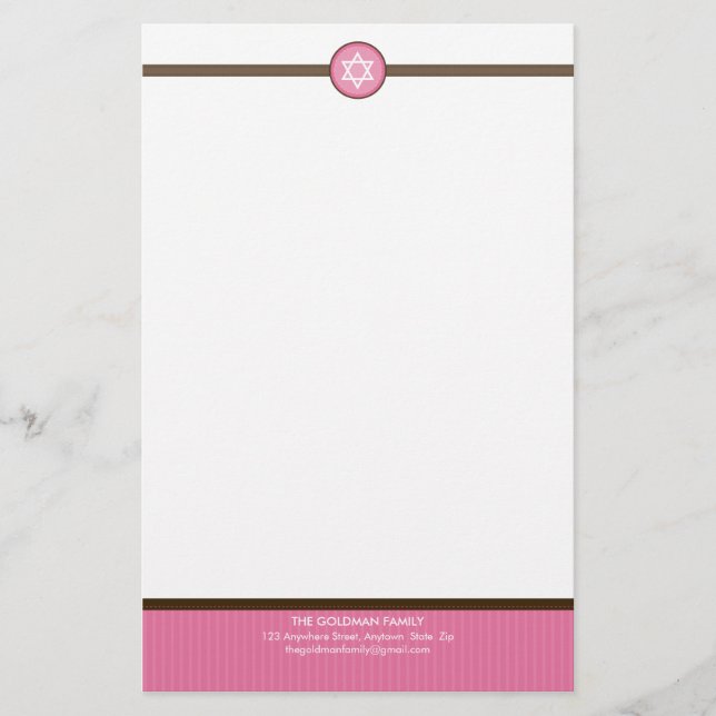 Papeterie NOTEPAPER PERSONNALISÉ :: stripedstitch 3 (Devant)