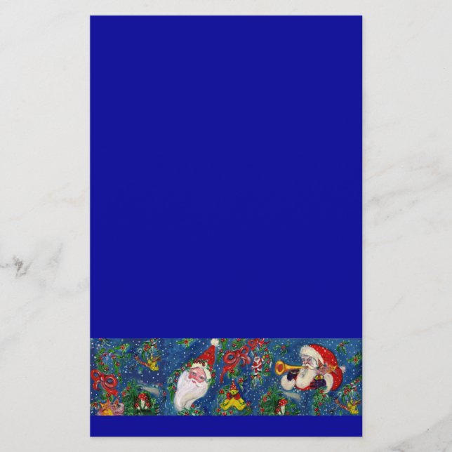 Papeterie NUIT DE NOËL MUSICALE, PÈRE NOËL ET JOUETS Bleu (Devant)