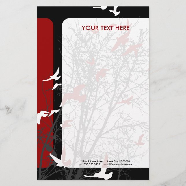 Papeterie oiseau à silhouette (Devant)