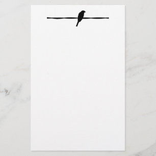 Papeterie Oiseau sur la silhouette de fil dans B&W