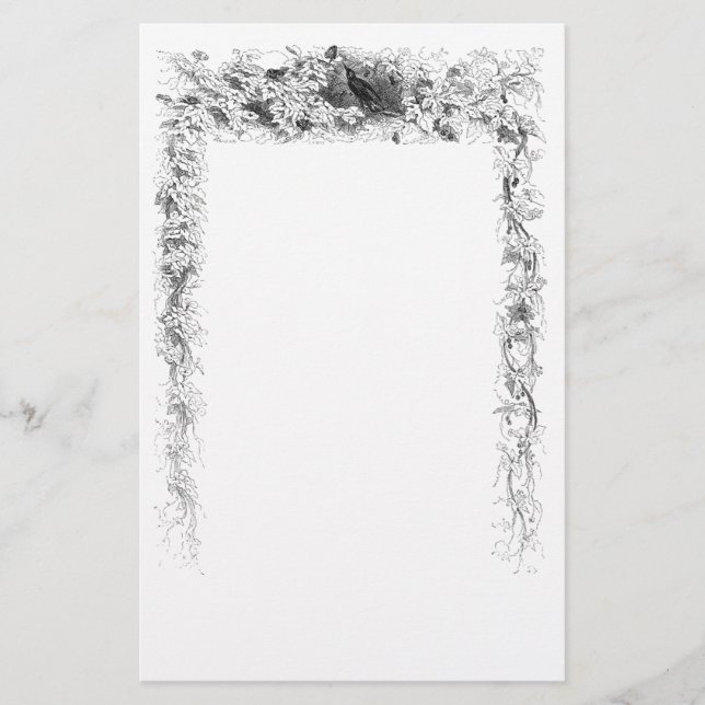 Papeterie Oiseau Vintage dans la vigne (Devant)