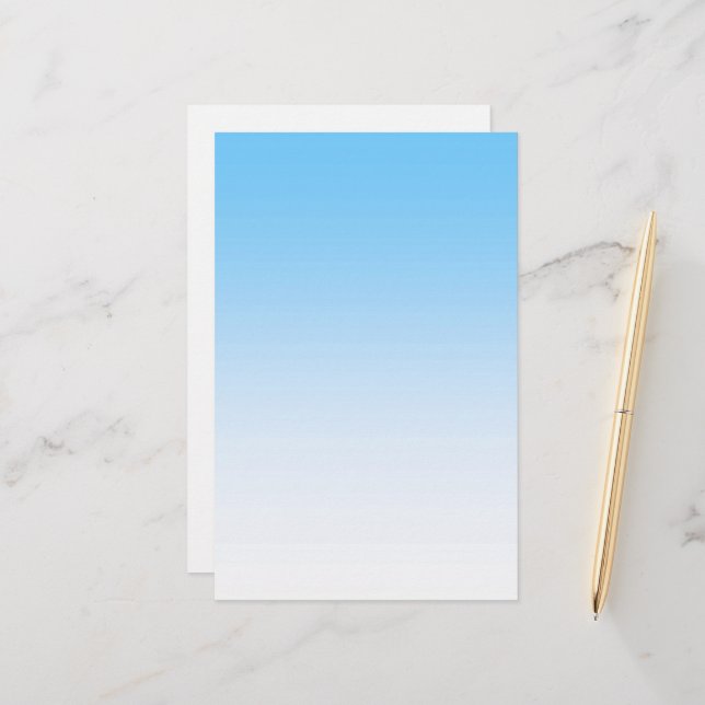 Papeterie Ombre bleu ciel (Devant/Arrière en situation)