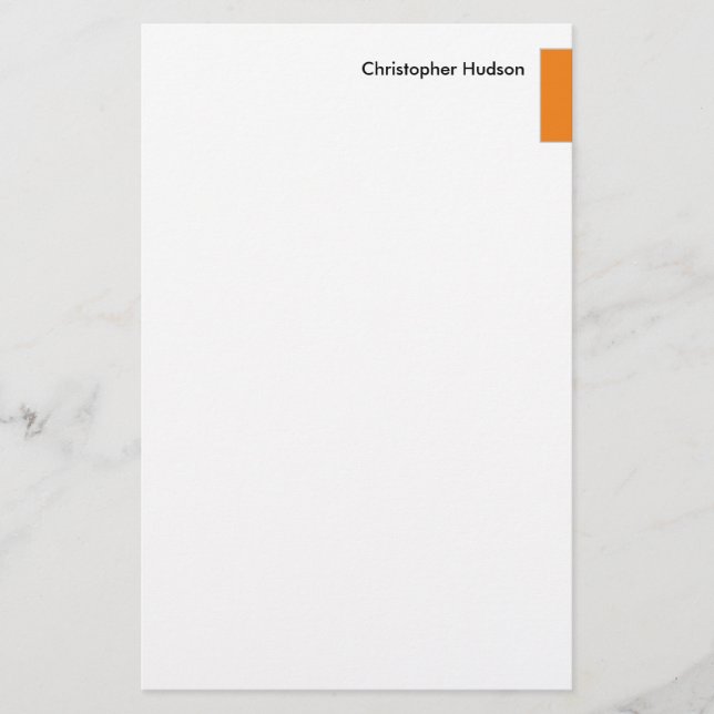 Papeterie Orange Blanc Simple Créatif Professionnel (Devant)