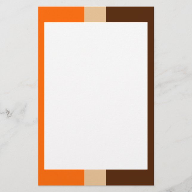 Papeterie Orange Tan et papier frontalier Brown (Devant)