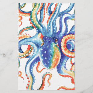 Papeterie Otopus Tentacles Aquarelle Art coloré