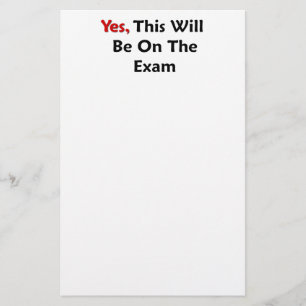 Papeterie Oui, ce sera sur l'examen