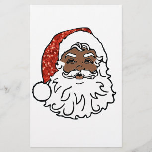 Papeterie paillettes noir santa claus
