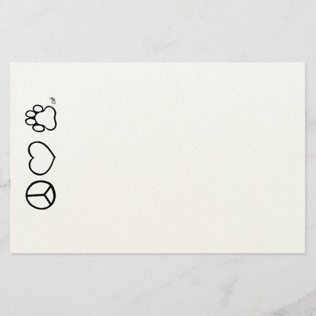 Papeterie Paix, amour, et chiens (Devant)