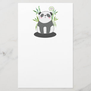 Papeterie Panda noir et blanc mignonne en Bambou